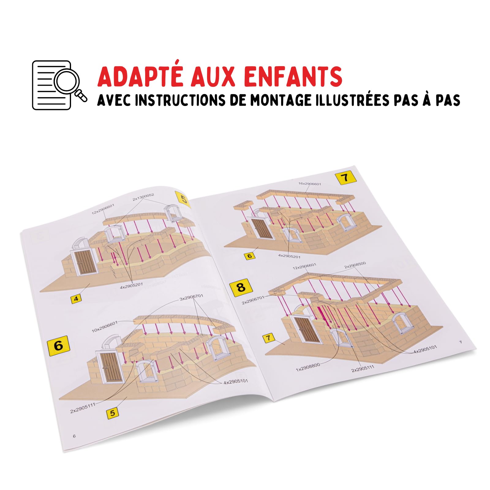 Teifoc 4300 Kit de Construction en Briques – Maison à colombages, Set créatif avec 200 Mini-Briques, Maison DIY à Construire, Jouet pour Filles et garçons 7–9 Ans, idée Cadeau Noël