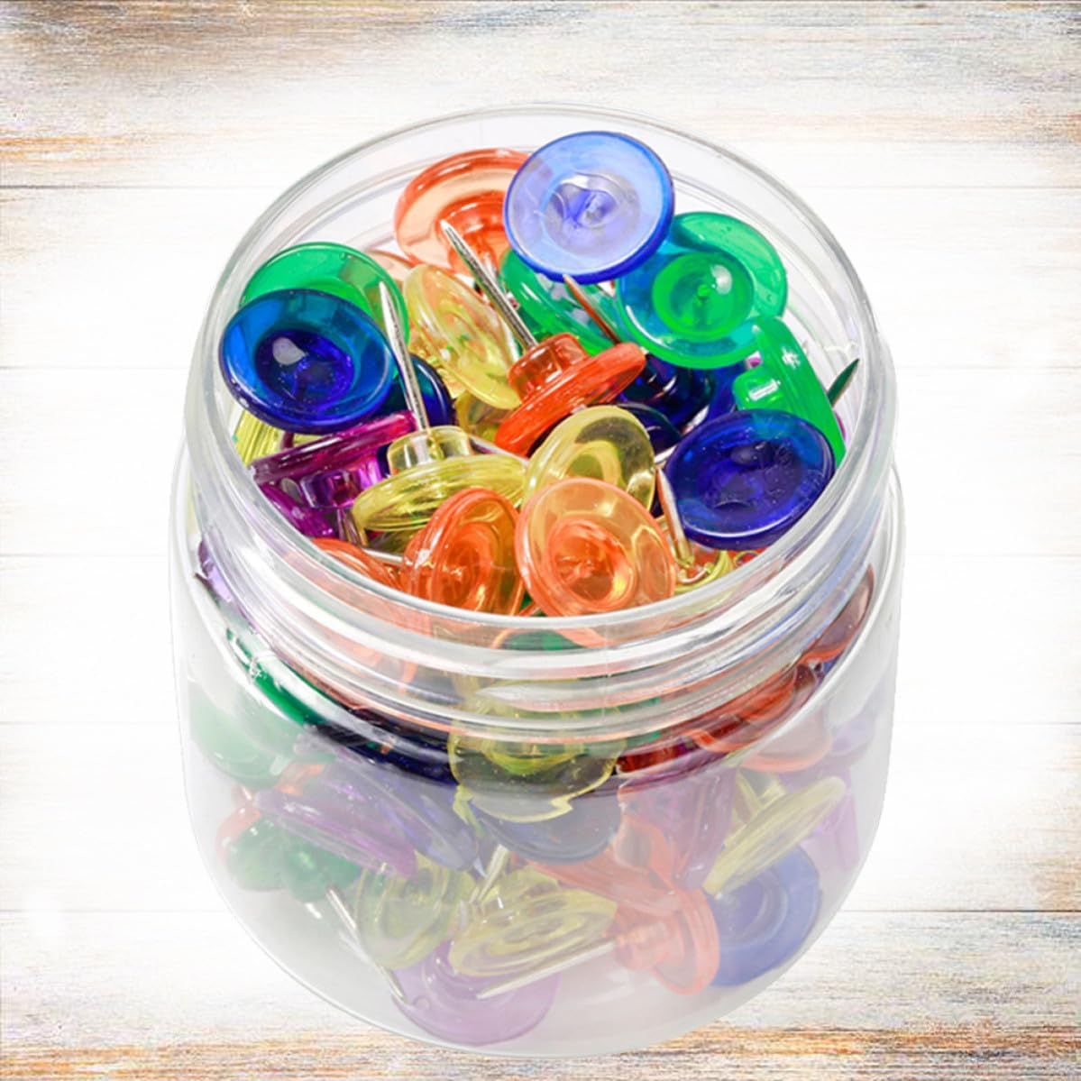 100 Pcs Plastic Steel Push Pins Colorful Map Tacks image 5