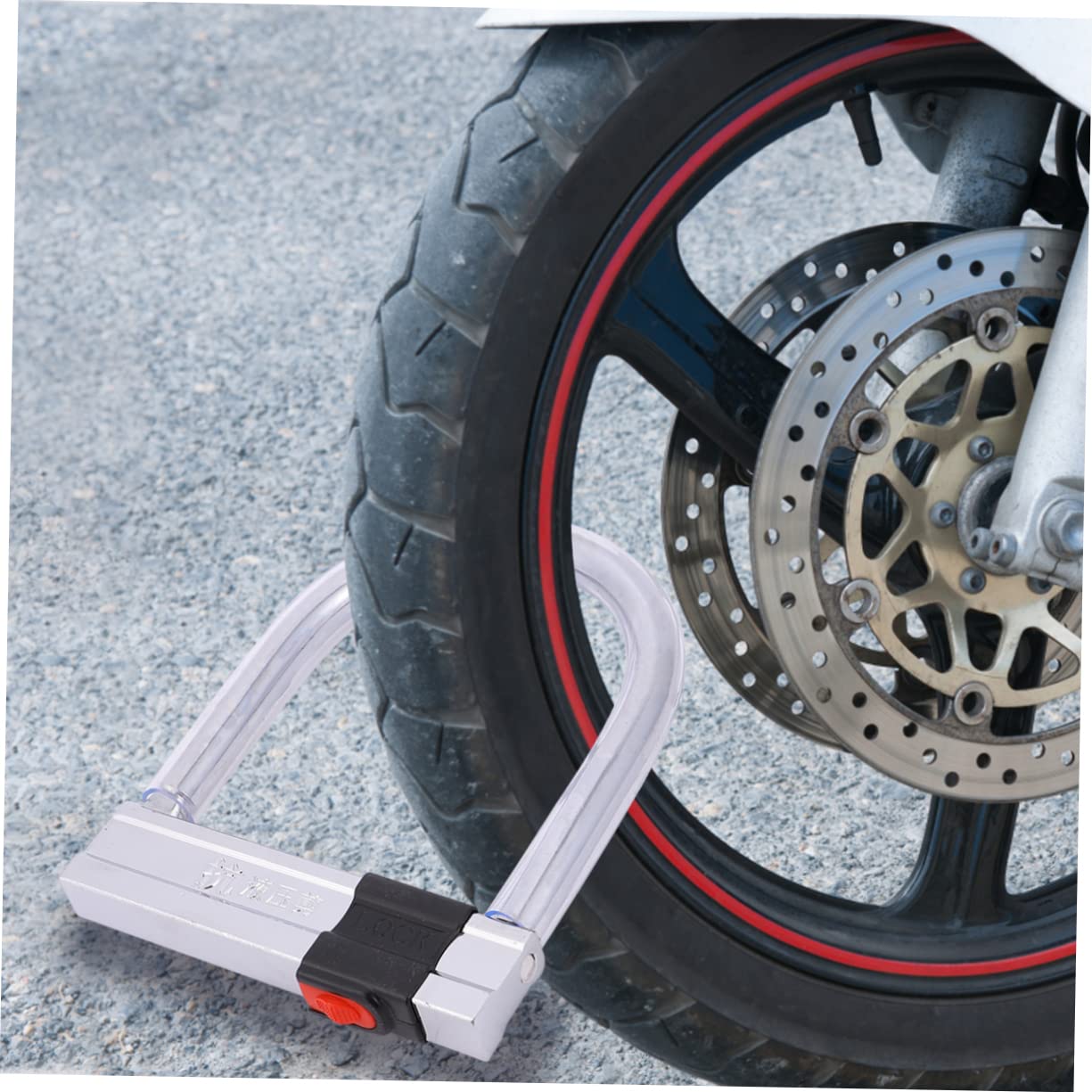 Lucchetto a U per Bicicletta Antifurto, Acciaio Inox Argento | Resistenza Idraulica, Robusto per Ciclismo e Sicurezza, Adatto a Recinzioni