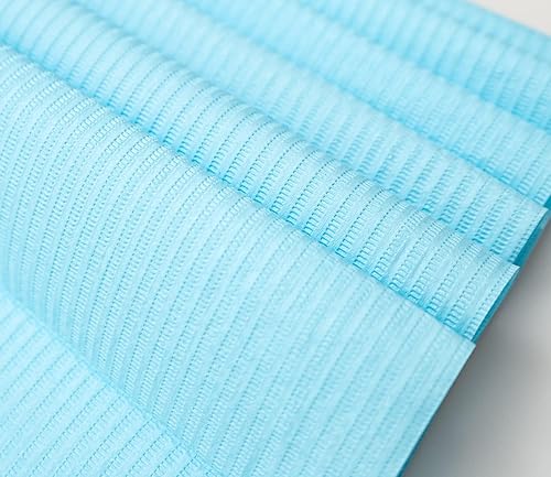 Paquete de 500 baberos dentales de 3 capas, impermeables, desechables, para pacientes, 13 x 18 pulgadas, hojas de procedimiento médico y soporte