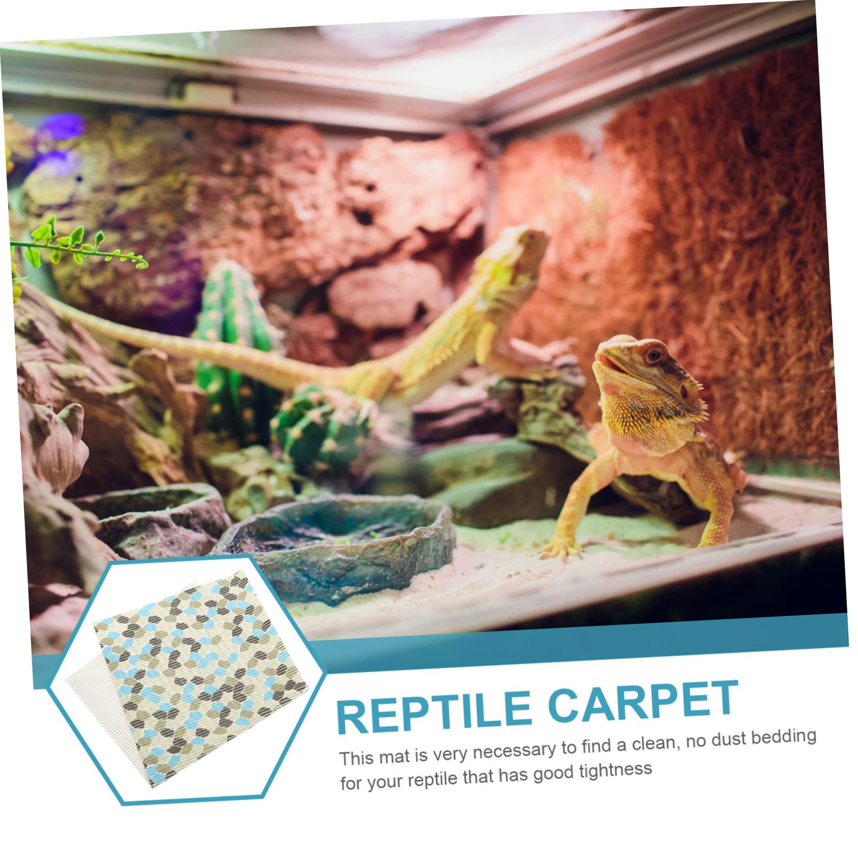 Tappeto Terrario Rettili Riutilizzabile in Poliestere | Tartarughe e Serpenti, Formato per Terrari e Gabbie, Accessori per Terrario Rettili