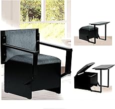 Spacecrafts® Multifunctional Bichair | Sofa Cum Study Desk with Storage | Compressed Wood Writing Desk and Chair | Ergonomic Design | Sofa Cushion Seater for Living Room | (61 X 66 X 76Cm) | Grey