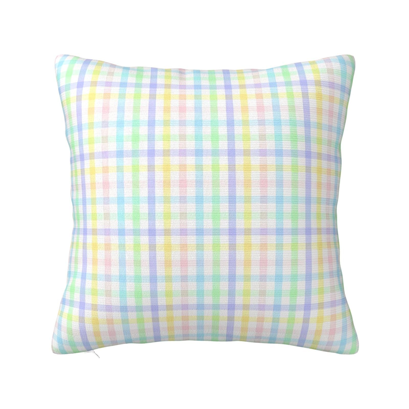 Pastel Plaid Pillowcase 22"x22"