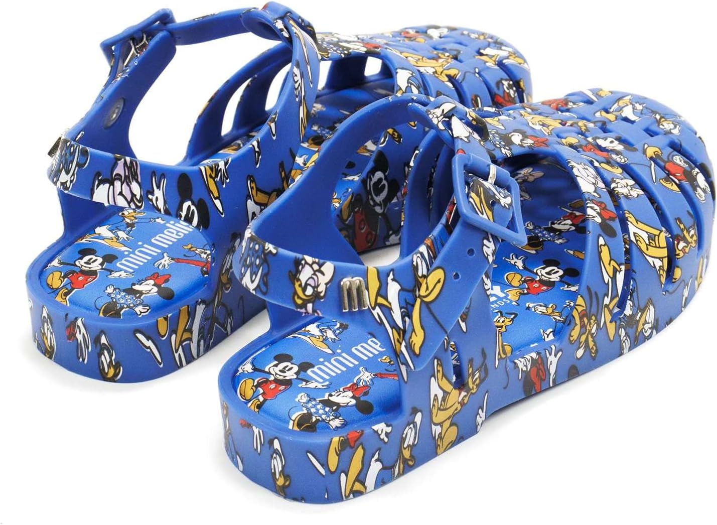 Mini Melissa Girls Possession Mickey And Friends Jelly Sandals, Blue Multi Color,3 M US