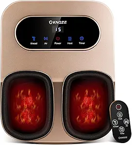 Foot Massager with Heat and Remote, Shiatsu Deep Kneading Feet Massager for Plantar Fasciitis & Neuropathy, Foot Warmer, Gifts for Mom Women Men Dad, Fits Up to Men Size 12(Gold)