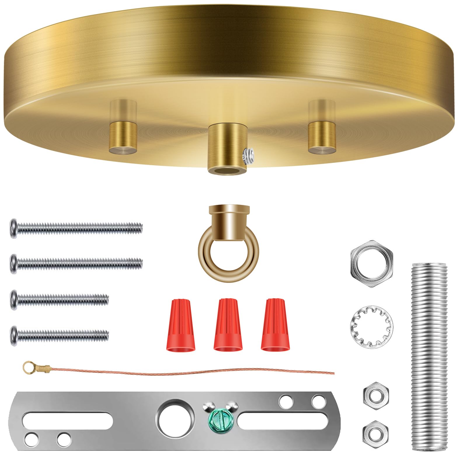 Kit de toldo de techo de 6 pulgadas con todos los accesorios de montaje para lámpara colgante (latón) 8