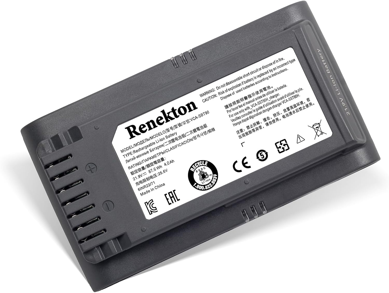 Renekton Cordless Stick Vacuum Cleaners Replacement Battery for Samsung Jet90 90+ Jet75/Jet75 pet VS9000 Battery,VCA-SBT90,VS20T7512N7,VS20R9074S2 VS20T7551P5 VS20R9078S2,Grey