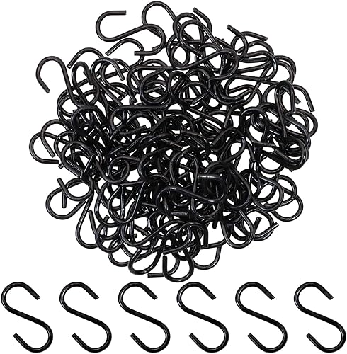 Miniatura 1 de Shapenty Mini gancho de alambre en forma de S de acero inoxidable negro de 0.55 pulgadas de longitud para bricolaje, manualidades, collares, aretes,