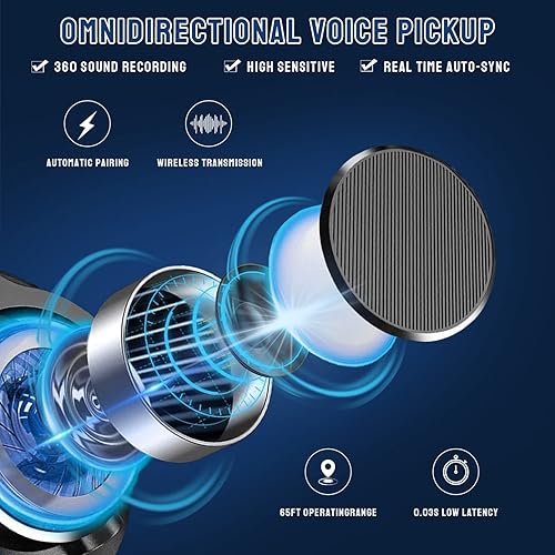 Miniatura 5 de Micrófono inalámbrico para iPhone, micrófono inalámbrico profesional dual para iPhone iPad, micrófono inalámbrico Plug-Play para grabación de video,
