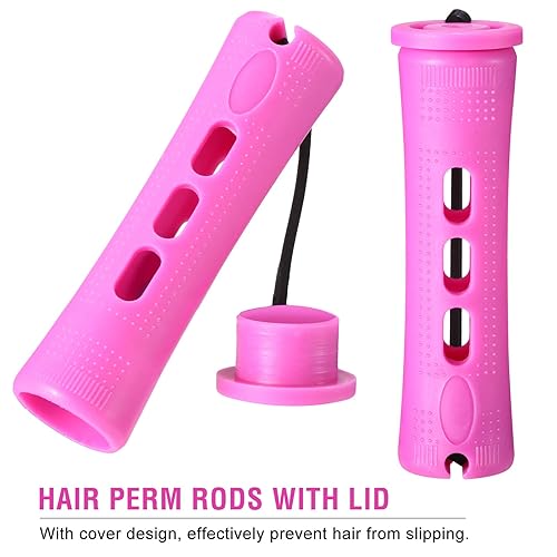 Miniatura 4 de WILLBOND 60 varillas permanentes de cabello largo natural corto con banda de goma elástica, kit de ondas frías de plástico antideslizante para