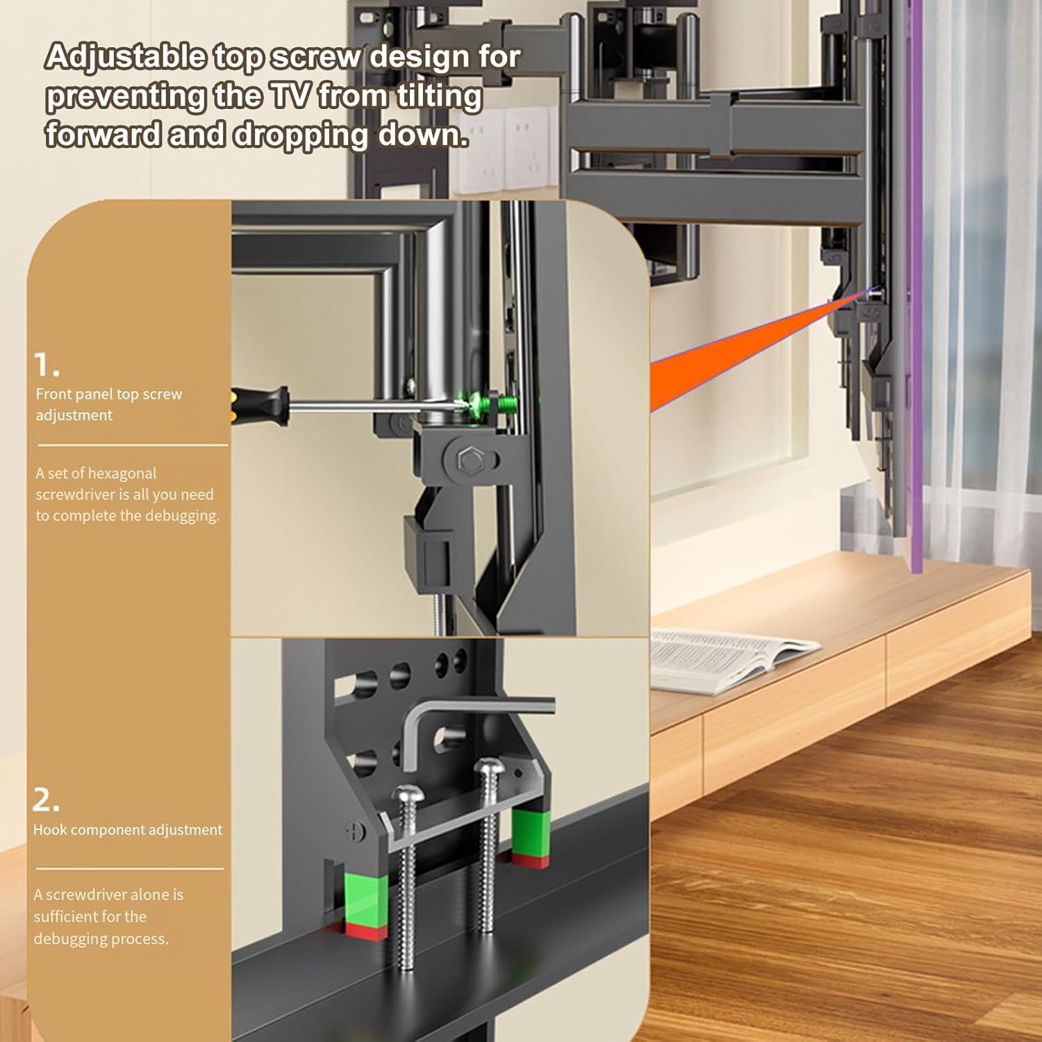 Heavy Duty Full Motion Articulating TVs Wall Mount Brackets for 75 to 150inch Flat and Curved Screens with 150KG Capacit