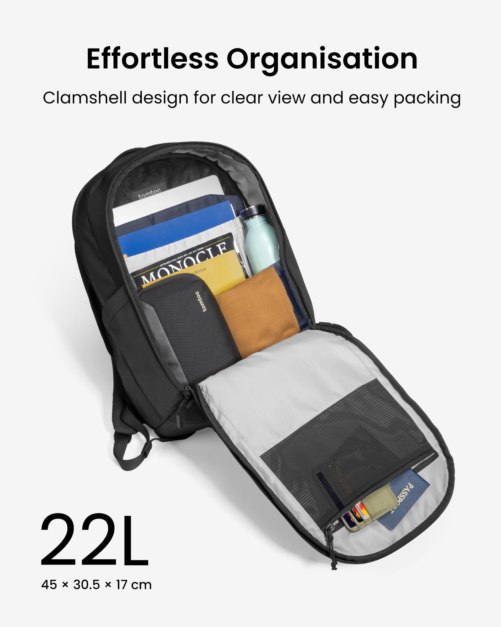 Tomtoc UrbanEX-T77 Laptop Backpack 40.64 cm(16 Inch) Universal/22L