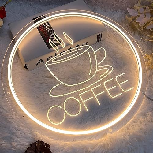Miniatura 4 de Letrero de neón café para decoración de pared, diseño tallado en 3D, para interiores, dormitorio, luces de neón LED, telón de fondo, flexible, para