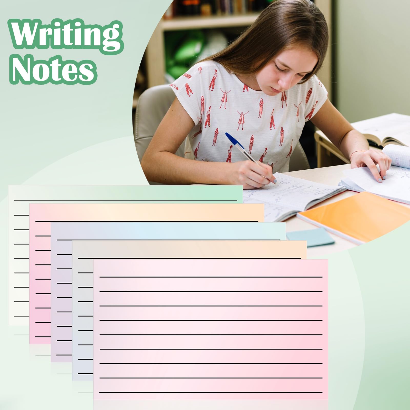 Juego de 300 organizadores de tarjetas de índice, estuche para tarjetas de índice en blanco, tarjetas de índice de plástico transparente, tarjetas de estudio, divisores de pestañas, tarjetas de notas
