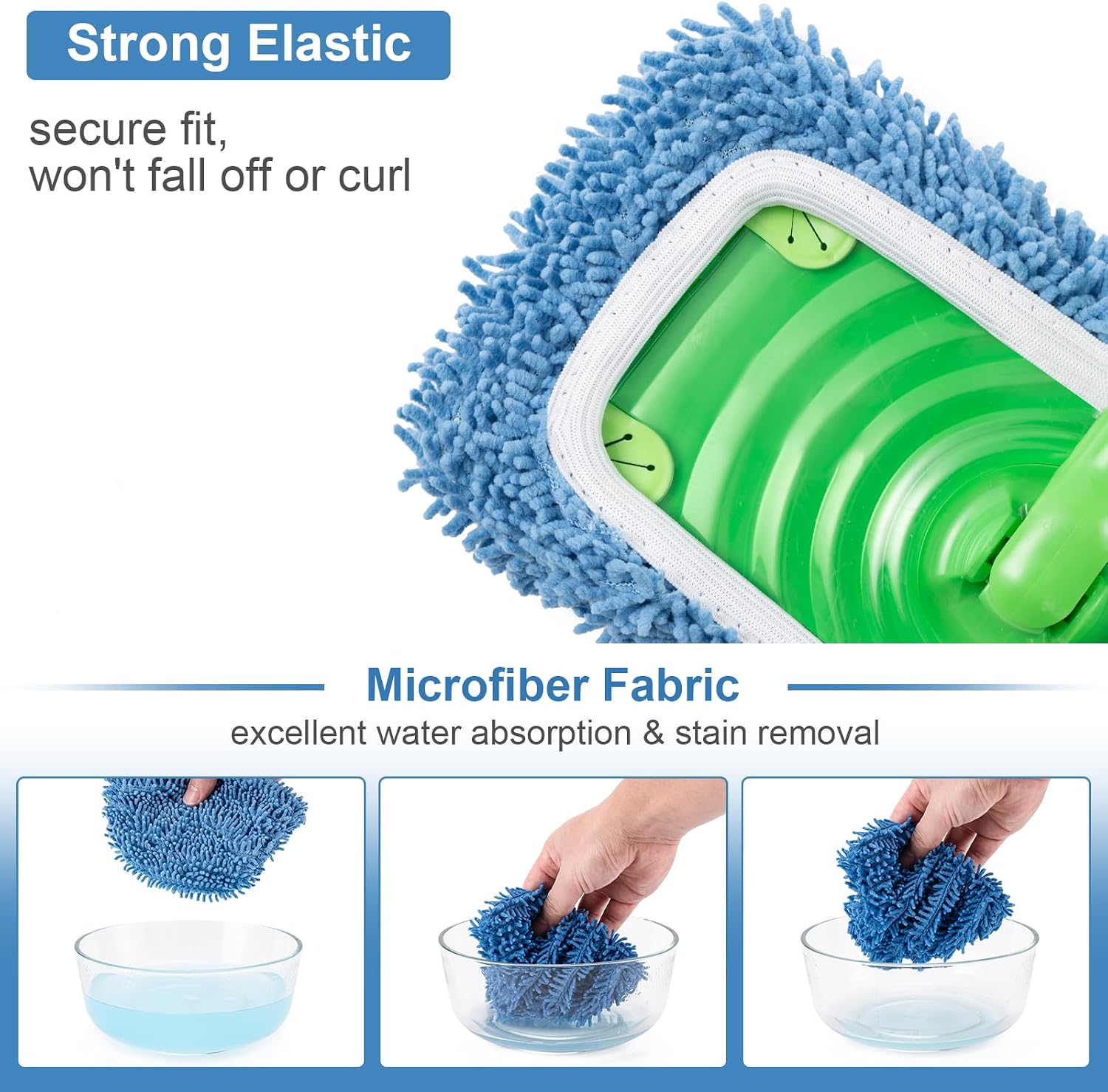 6Pcs Reusable Microfiber Mop Pads Refill Compatible with Swiffer Sweeper image 4