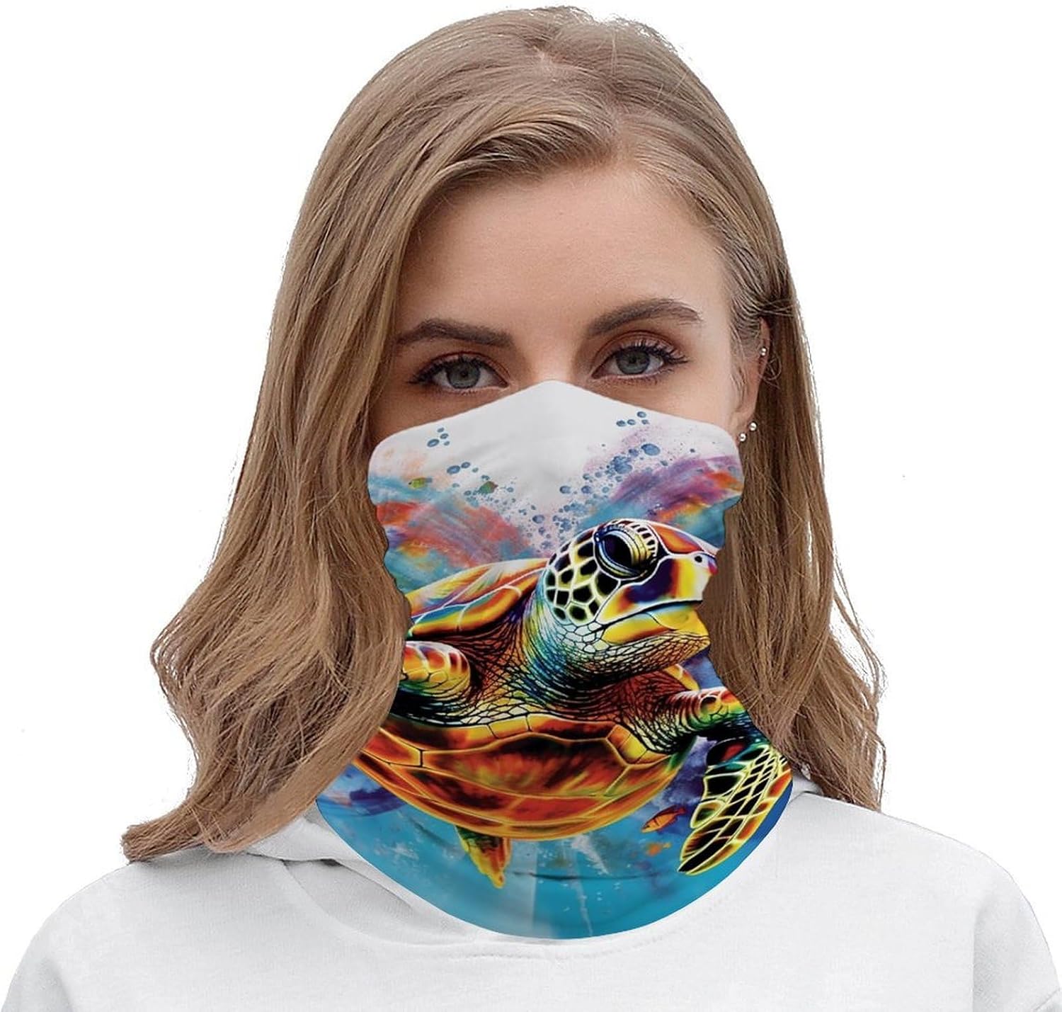 Colorful Sea Turtle Cooling Bandana, UV Protection Neck Gaiter image 5