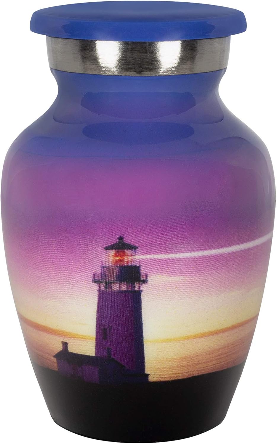 Trupoint Memorials Cremation Urns for Adult - Small Urns for Human Ashes Keepsake, Miniature Urns for Ashes with Velvet Bag, Small Urns for Human Ashes Adult Female & Male, Lighthouse.
