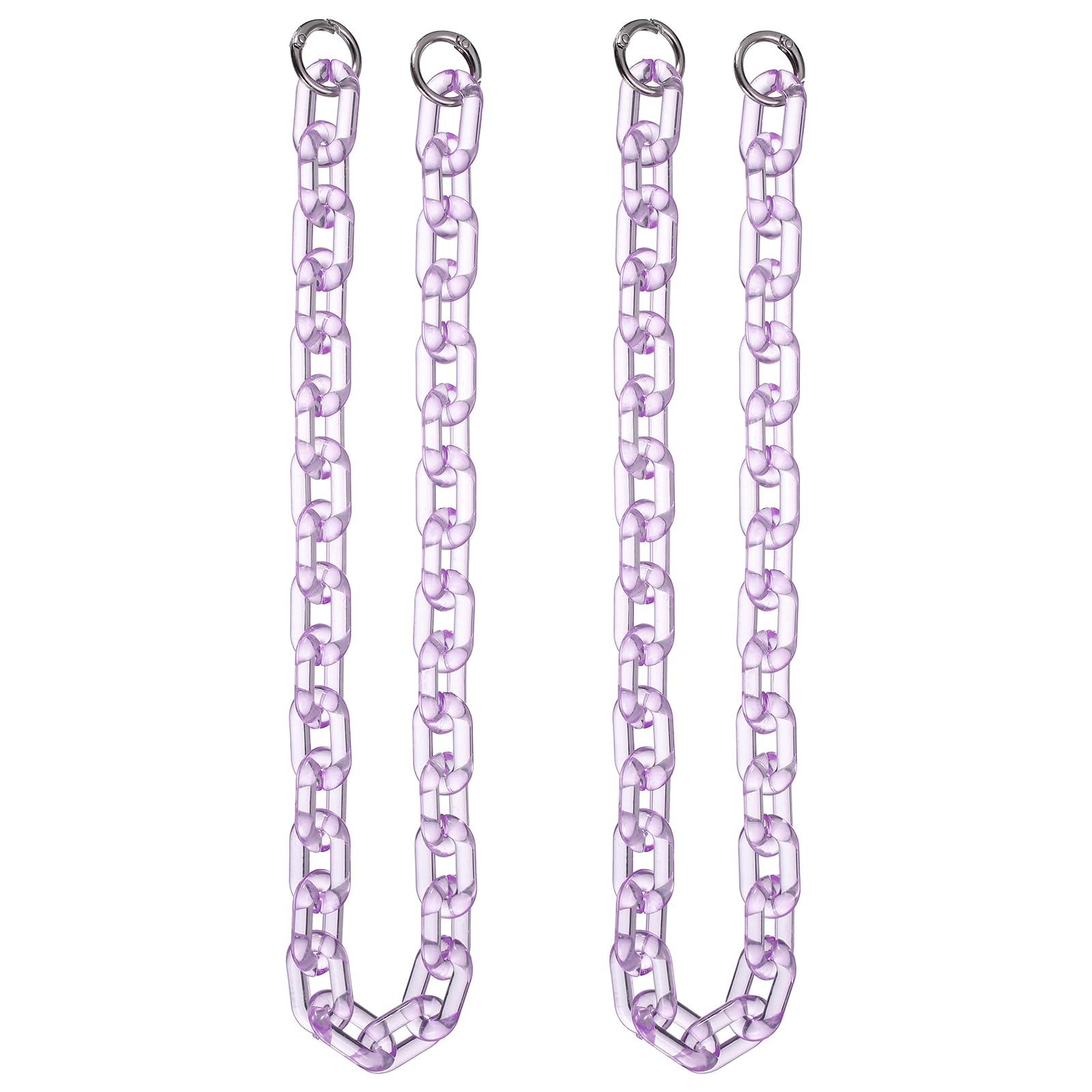 sourcing map 2Pcs Purse Acrylic Chain Strap 16" Purse Chain Blue-Purple