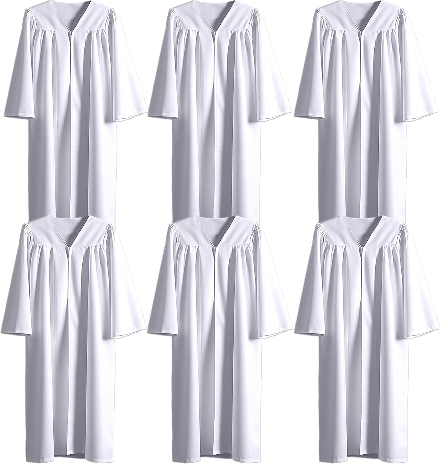 6 Pcs Choir Robes for Church adults Baptism Robes for Water Baptism Unisex Matte Graduation Gowns for College