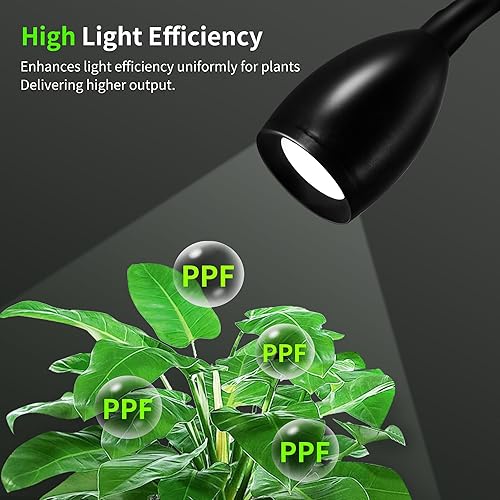 Miniatura 4 de chiphy Luces de cultivo, luz de cultivo de mesa, luz de espectro completo con clip para plantas de interior, brillo regulable, ideal para plantas