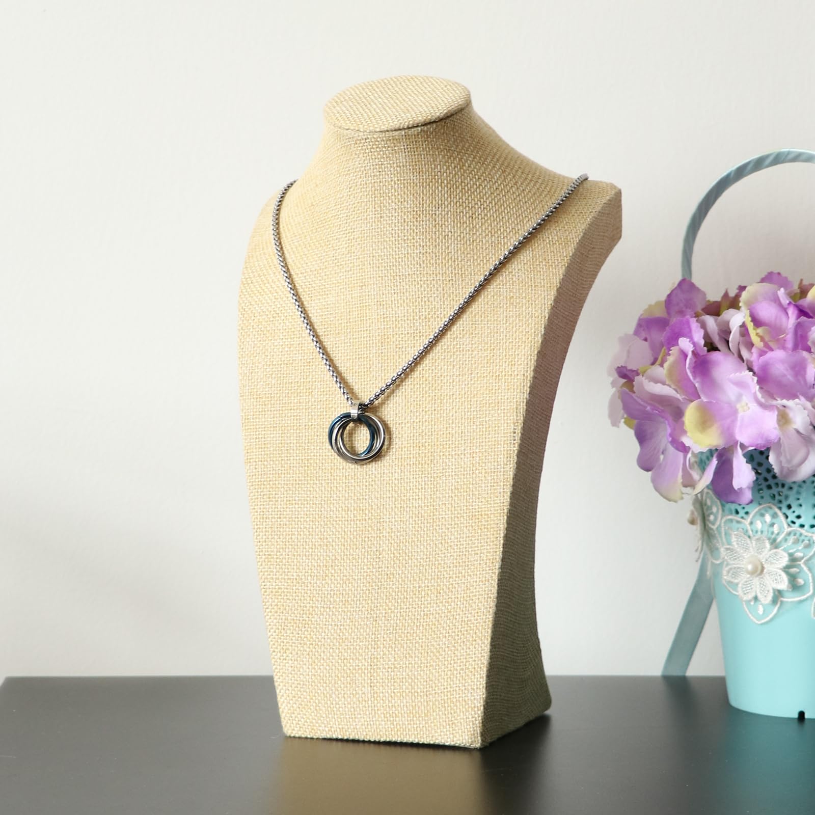 Sharplace 4 Stück Schmuckbüste, Halskette Schmuck Display, Linen Necklace Bust Display Pendant Jewelry Holder Organizer für Store Zuhause Schmuck Aufbewahrung und Präsentation
