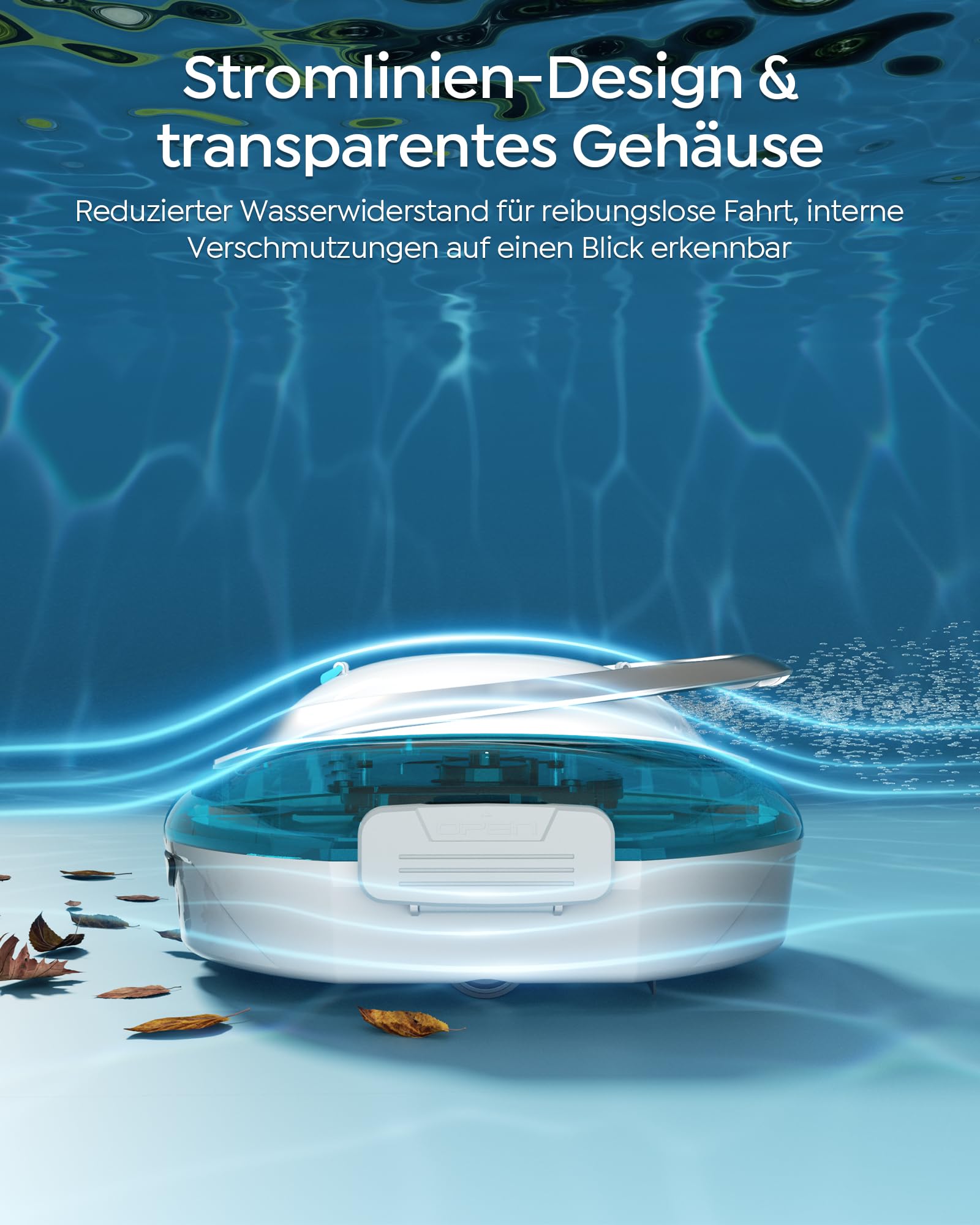 S2 Poolroboter,Doppelfiltration,Kabelloser Poolsauger Akku,Blau