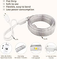 Vista 5 de Tira de luces LED, tira de luz flexible plana azul de 33 pies, enchufable, conectable e impermeable para el hogar, Navidad, vacaciones, jardín