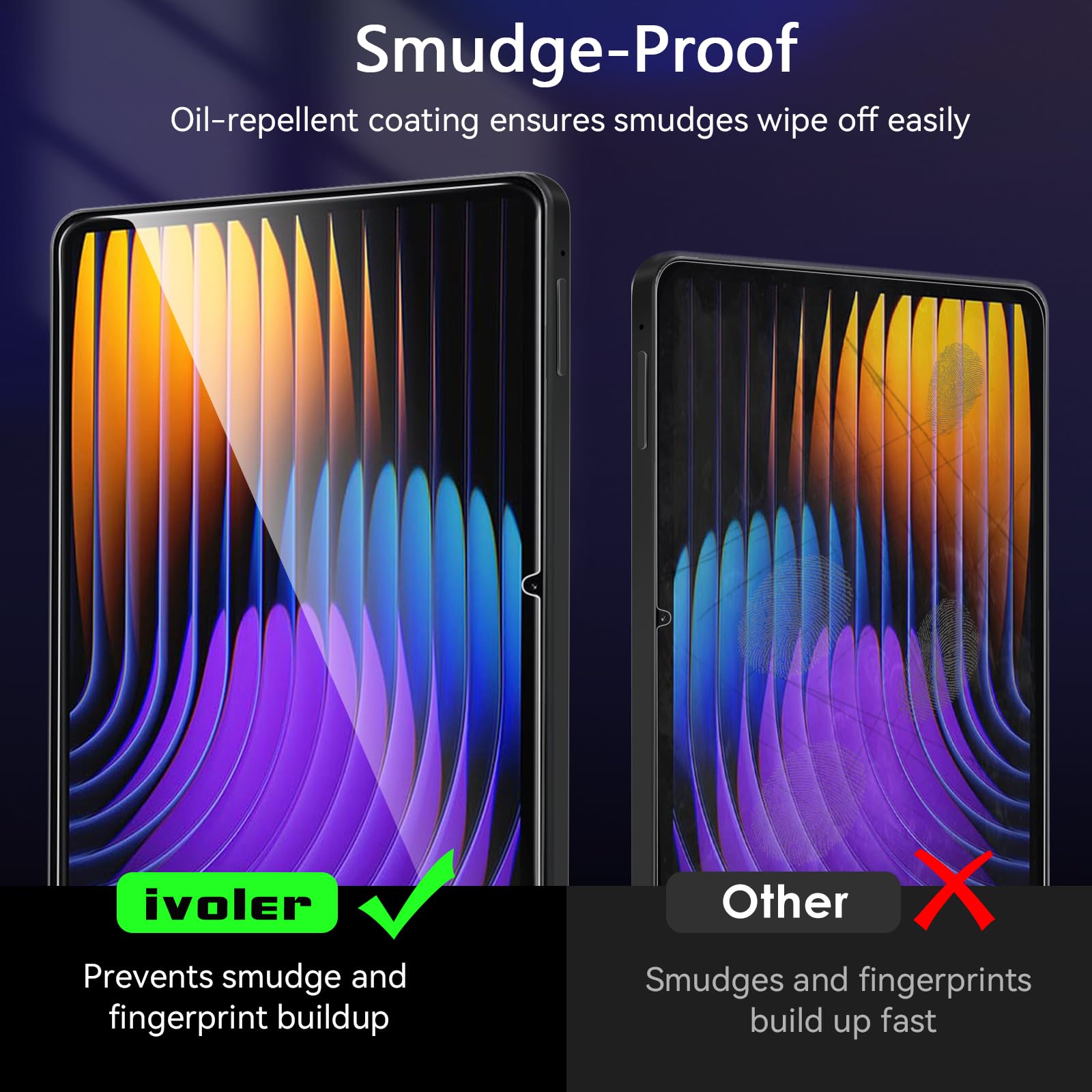 iVoler 2 sztuki szkła hartowanego do Xiaomi Pad 8/Pad 8 PRO/Xiaomi Pad 7/Pad 7 PRO/Xiaomi Poco Pad X1 11,2 cala, ochrona ekranu przed zarysowaniem, twardość 9H, wyraźna HD