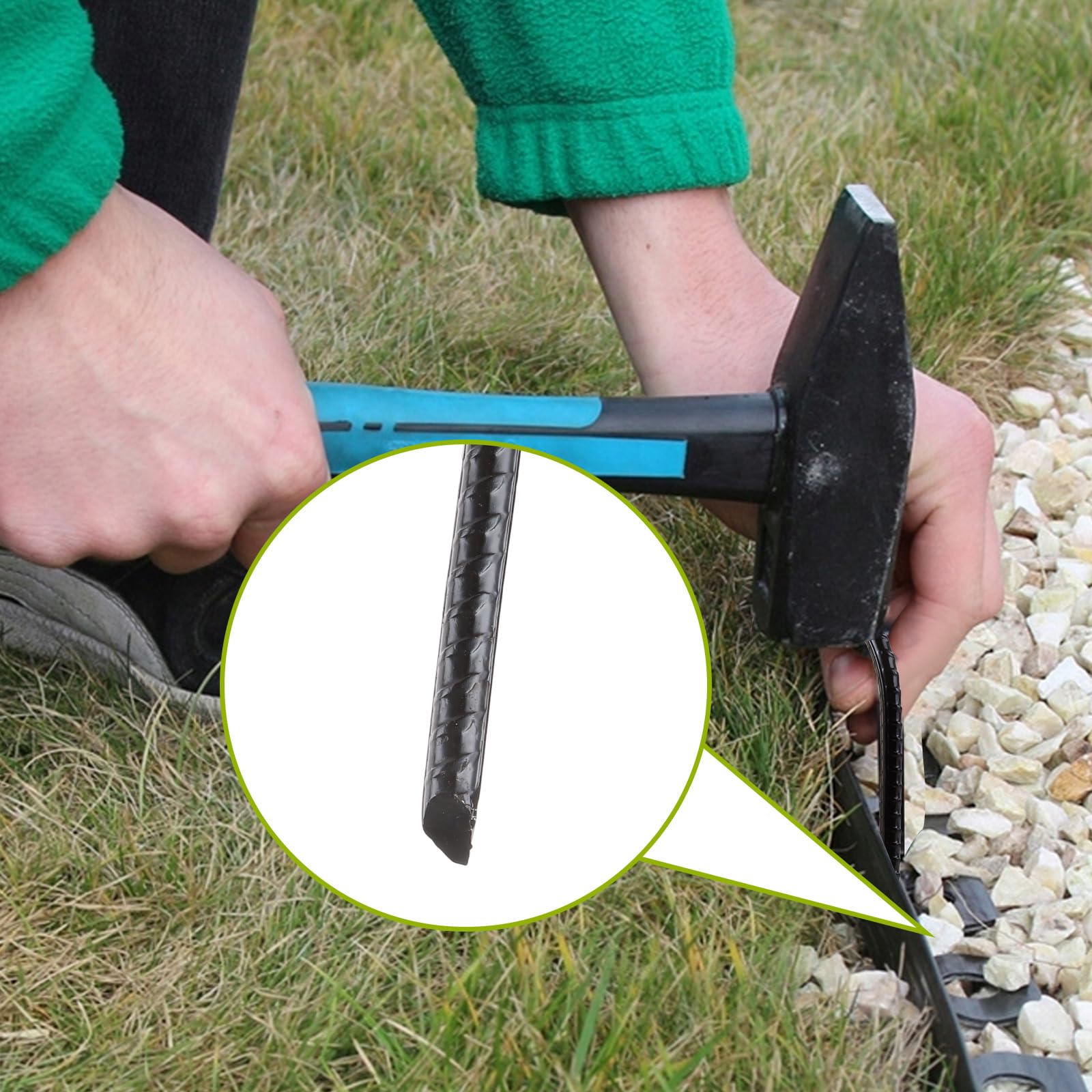 YOUNTHYE 20 picchetti per tenda resistenti, a forma di J, 30 cm / 11.8 in, picchetti in metallo, picchetti in acciaio, picchetti di ancoraggio a terra per trampolino, tende da campeggio, paesaggistica