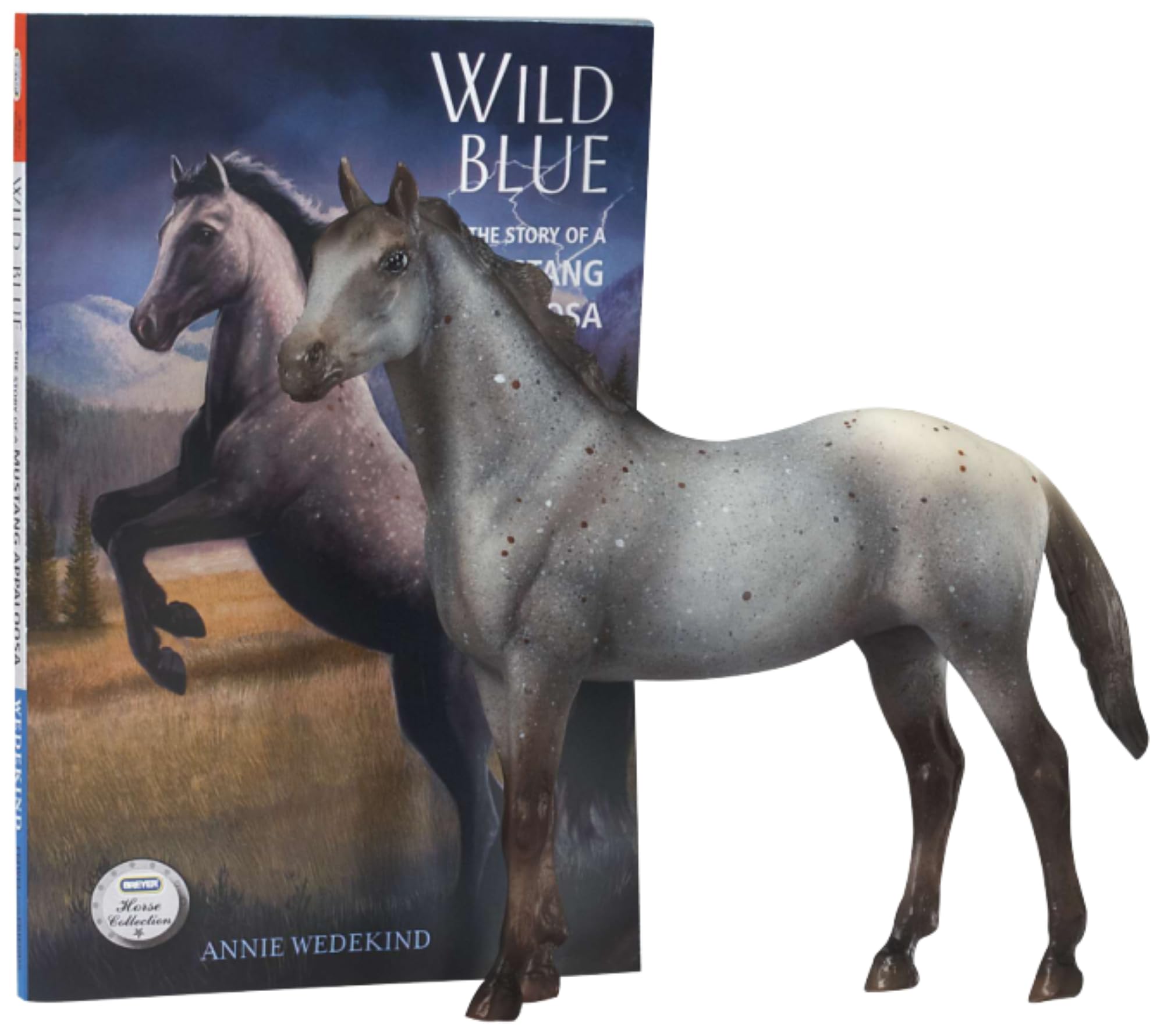 Breyer Clásicos Azul Salvaje: Juego de Libro y Caballo de Juguete (Escala 1:12) (Appaloosa Azul Salvaje, Talla única)