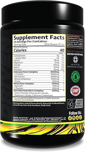 Miniatura 7 de riven PREWOD Pre-entrenamiento sin cafeína  25 porciones  Suplemento sin estimulantes con soporte de beta-alanina, citrulina y electrolitos