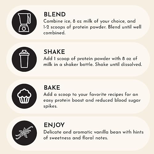 Miniatura 5 de JUST INGREDIENTS Proteína de vainilla en polvo  Mezcla de suero de leche alimentada con pasto, orgánica, sin gluten  15 porciones, 0.78 oz de