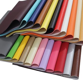 22Pcs Faux Leather Sheets,8x13.4(20x34cm) Colored Faux PU Leather Sheets Upholstery Crafts Fabric for Bag Making, Hat Making, Hair Crafts Making, DIY Jewelry Making, Sewing, Shoe Making