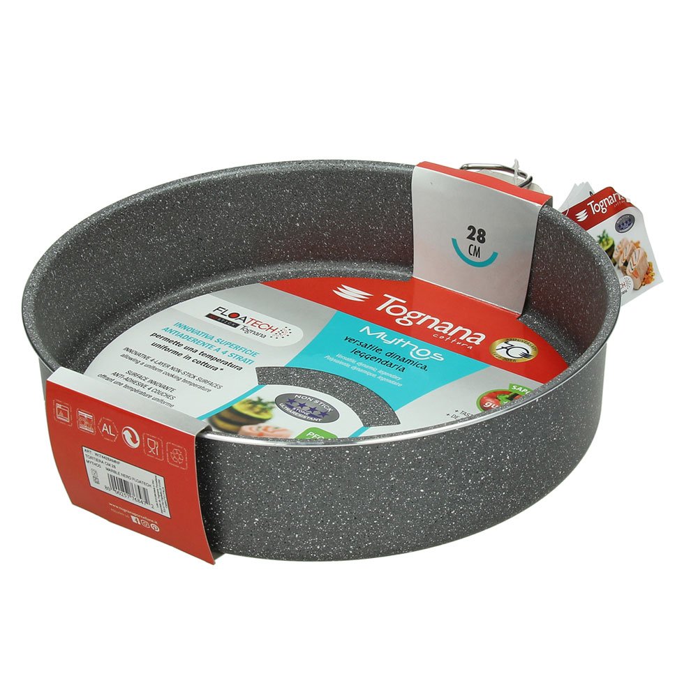 Tognana Mythos, Tortiera tonda da 32 cm, Alluminio, Grigio