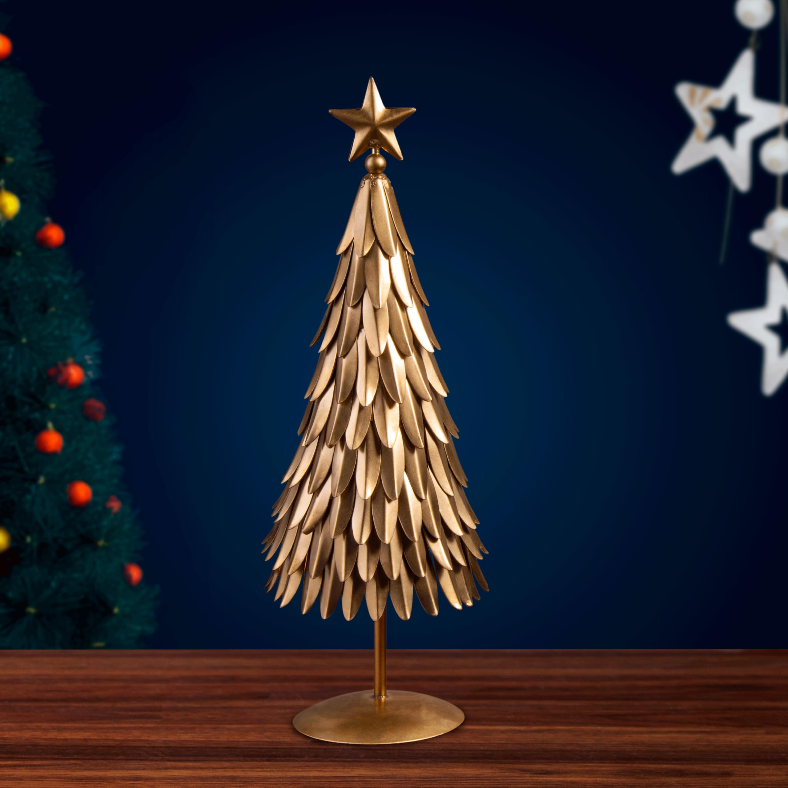 GIBOX Iron Christmas Day, Norway Spruce Tree Figurine Table