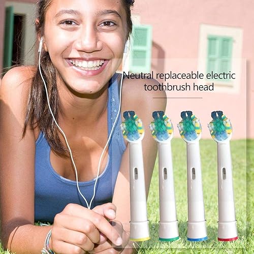 Miniatura 6 de Cabezales de repuesto compatibles con Oral-B-Braun, Floss Action, paquete de 4 cabezales de repuesto para cepillos de dientes eléctricos genéricos