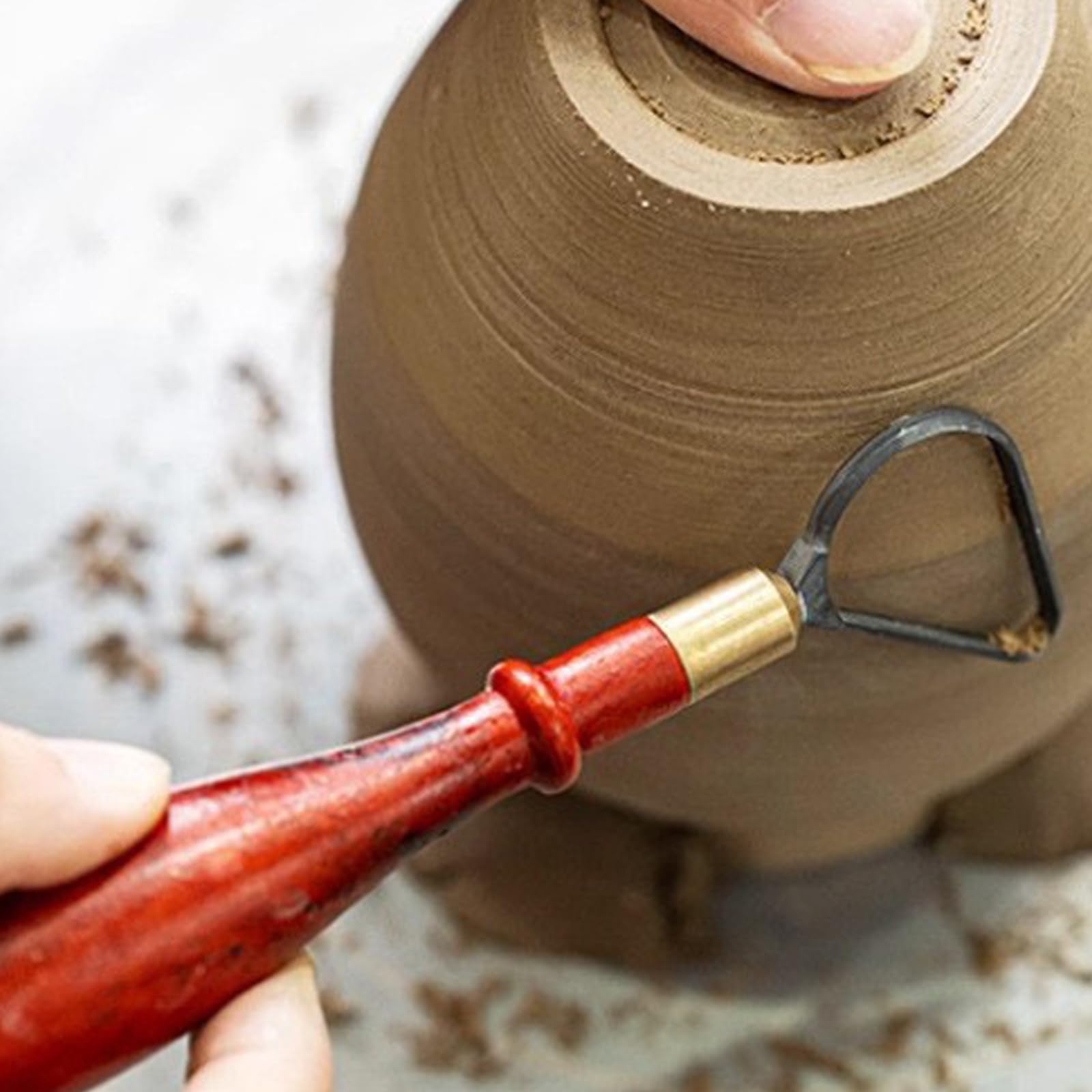 Artystyczny zestaw narzędzi garncarskich z uchwytem z palisandru i instrumentem do rzeźbienia ze stopu do szczegółowego modelowania gliny ceramiczne narzędzie do rzeźbienia