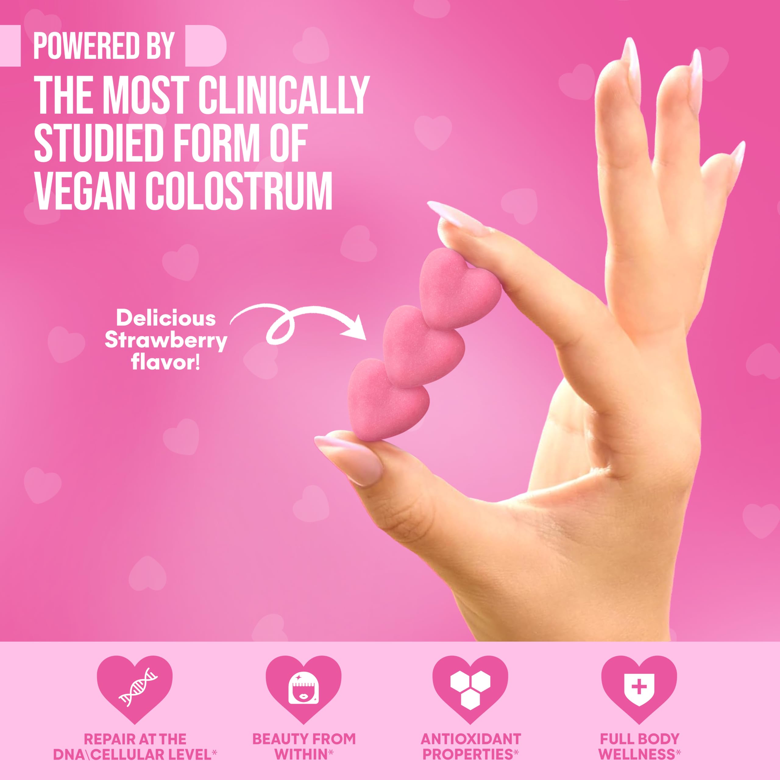 Skin Gummies for Women & Teens – Beauty Vitamin Gummy with Sea Moss, Multi Collagen Peptides, CoQ10, Retinol, Vegan Colostrum, L-Glutathione & Antioxidants for Hydrated, Clear, Acne Free, Glowing Skin