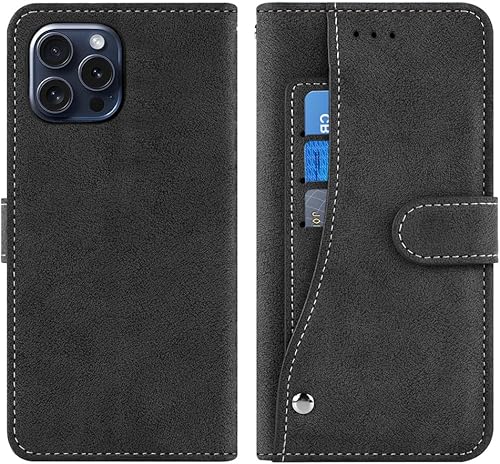 Miniatura 6 de Asuwish Funda compatible con iPhone 15 Pro Max de 6.7 pulgadas y protector de pantalla de vidrio templado, ranura para tarjetero, funda para