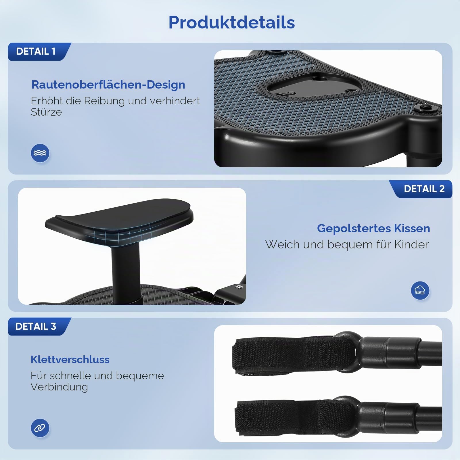 Buggy Board, Kinderwagen Trittbrett, Universal für alle Kinderwagen, Trittbrett Kinderwagenzubehör für Kinder von 2-6 Jahren, max. Belastung von 25kg, schwarze Räder