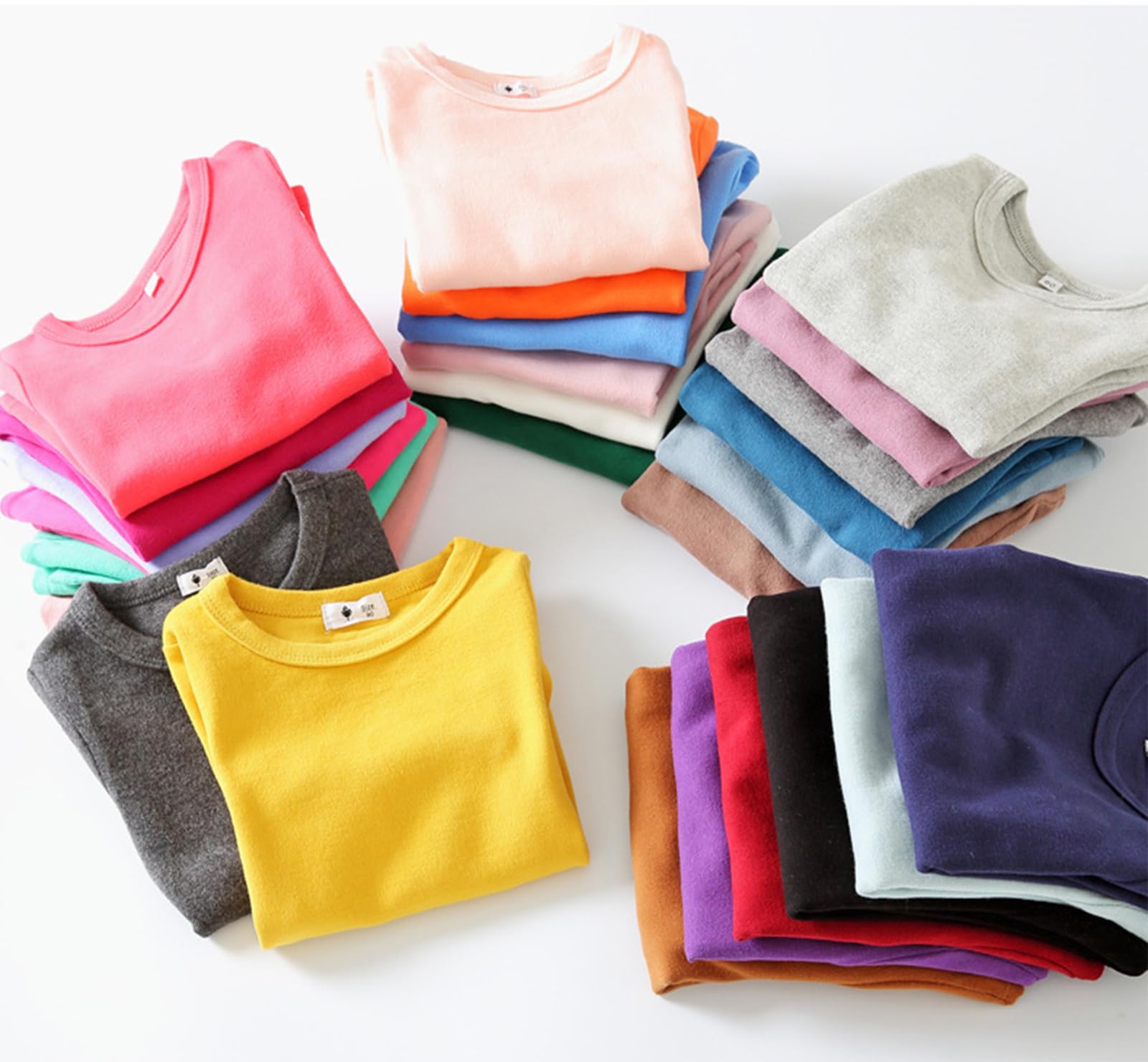 Maglietta da ragazza calda morbida Basic Top bambino sotto strato per bambini Classics cotone manica lunga