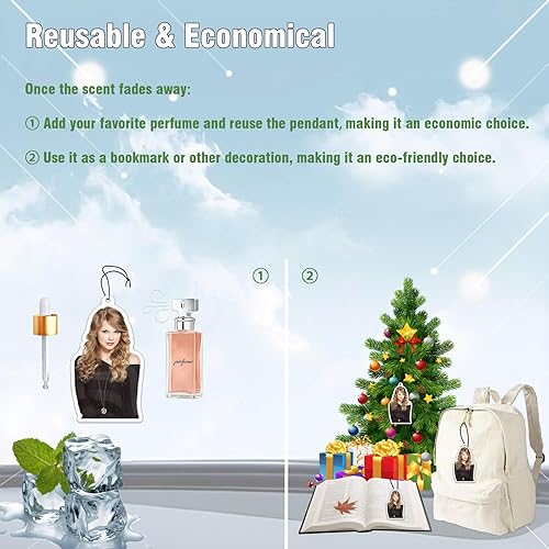 Miniatura 7 de Taylor Music Merch - Ambientadores para automóvil, 6 unidades, lindo espejo retrovisor para el hogar, decoración de habitación colgante para