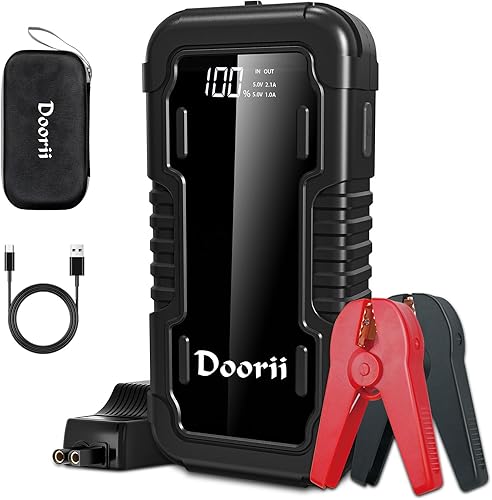 Arrancador de coche de pico de 3000 A con carga rápida USB (hasta 10.0 L de gas o motor diesel de 8.0 L), arrancador de batería portátil de 12 V,