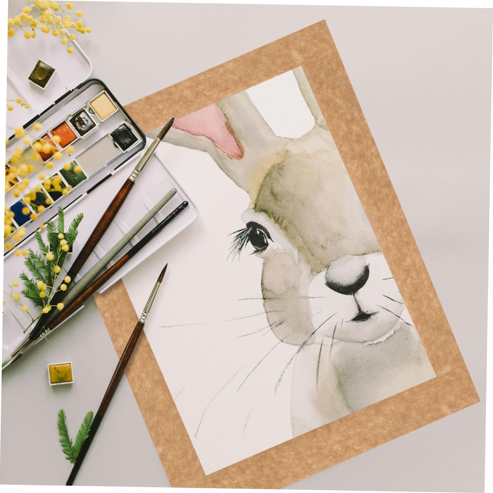 WOONEKY 2 Rollos Cinta Activada Por Agua Para Enmarcar Fotos Y Pintura Cinta Adhesiva De Papel Engomado Para Acuarela Uso Multifuncional Para DecoracióN Y Embalaje ArtíStico