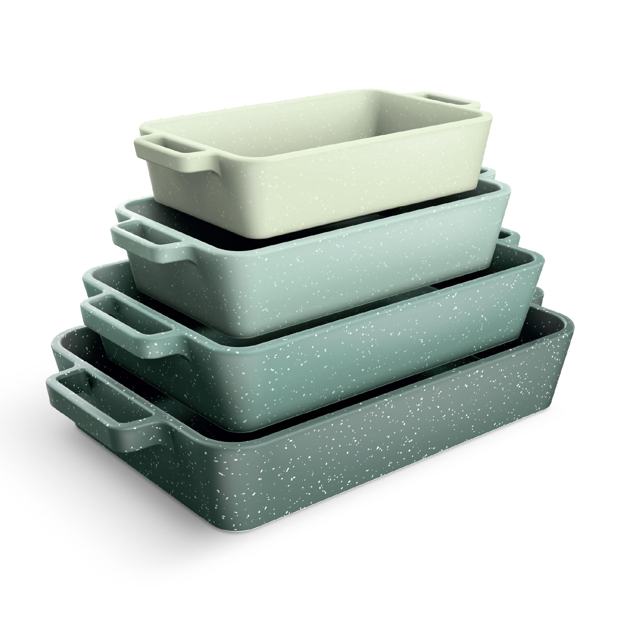 Ceramic Bakeware Set of 4, Porcelain Casserole Dishes for Oven, Rectangular Baking Dish S…
