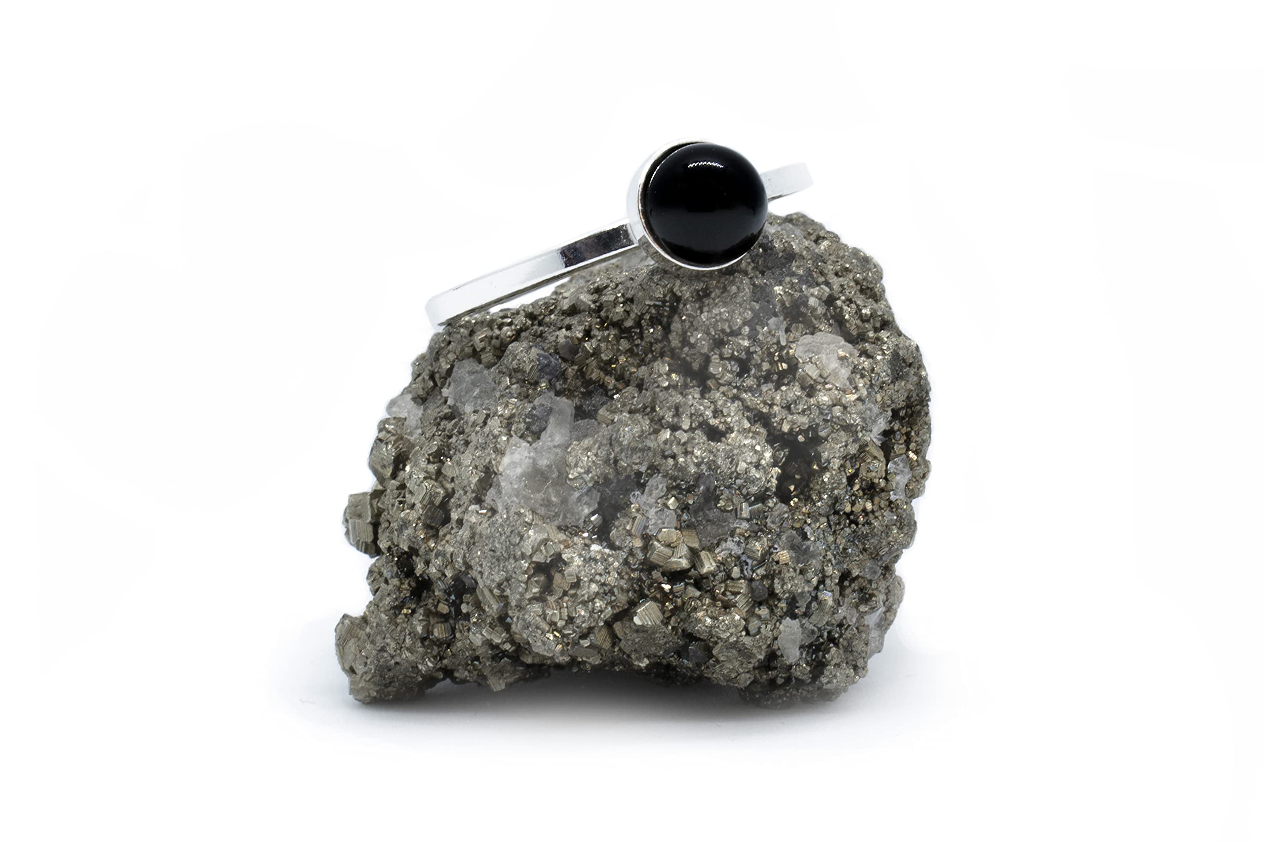 Anillo de Plata 925 con Ónix Negro (Piedra Natural) 6mm