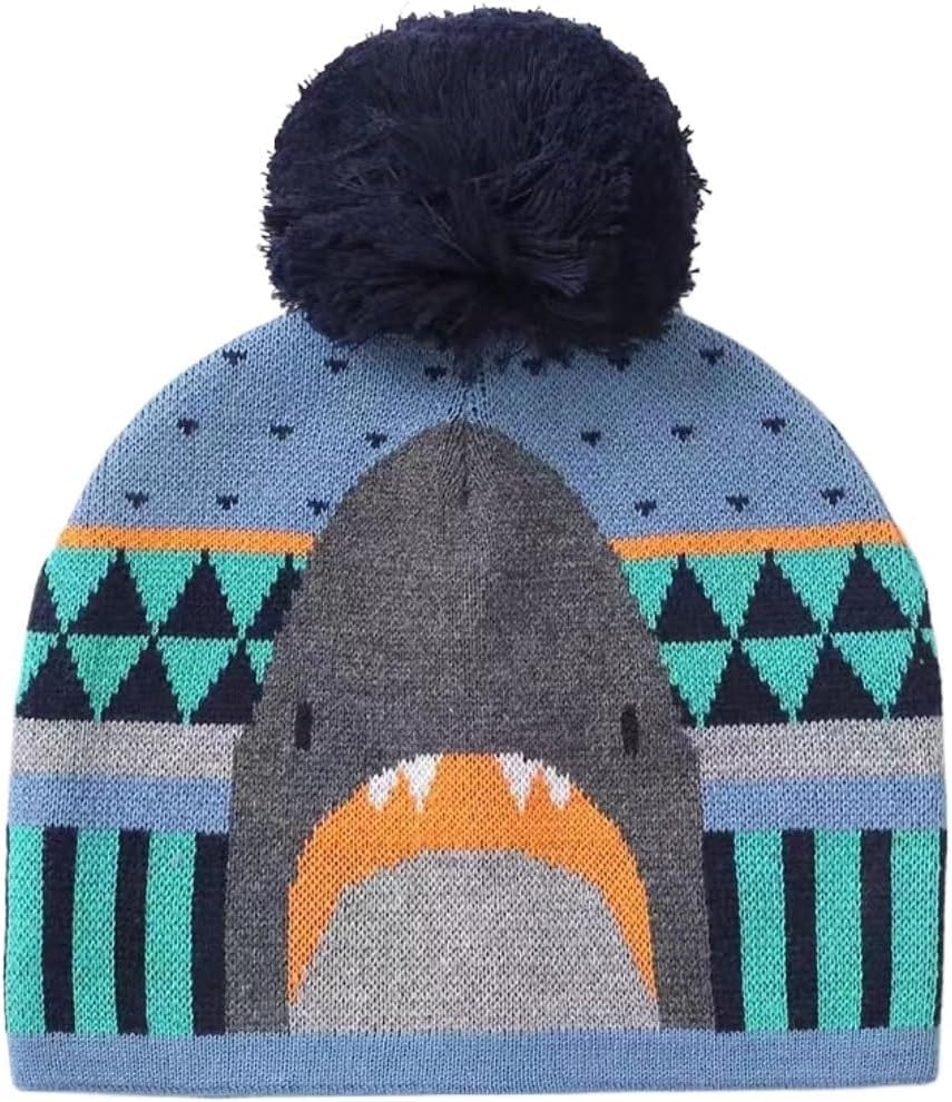 Classic Winter Hat,Thermal Hats,Winter Hats,Winter Ear Protective Cotton Knitted Jacquard Children's Hat for Kids Boys and Girls Animal Patterned Warm Thick Caps (Color : B Cap, Size : 6 Months-3 ye