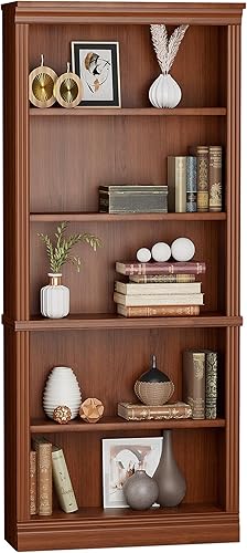 Miniatura 7 de Furniwell Estantería para libros, estantería de 5 estantes altos de 72 pulgadas de madera, estantería abierta de madera, organizador de