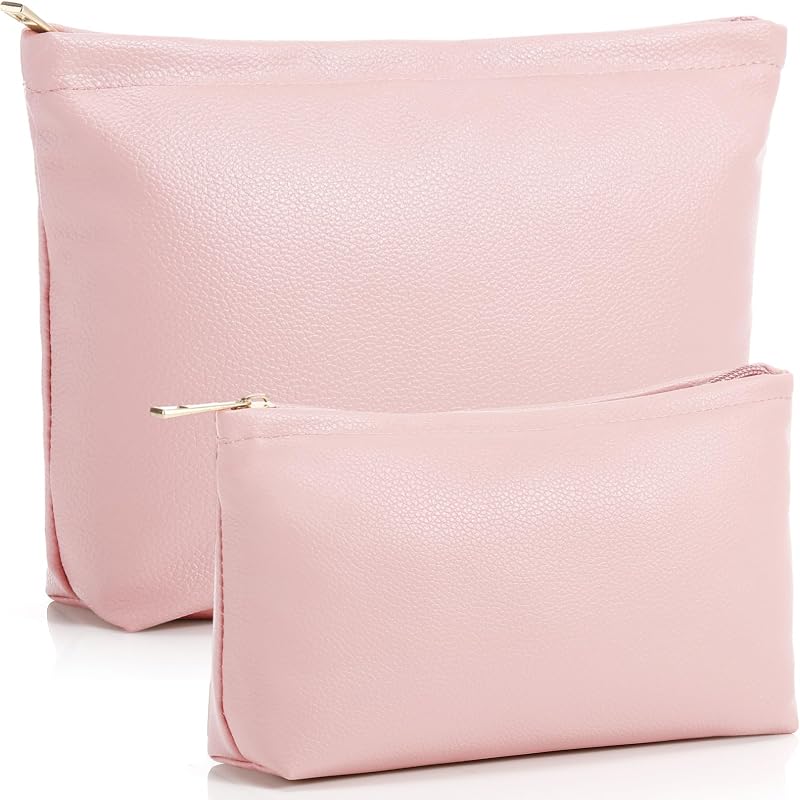Kigeli Conjunto com 2 Necessaires de Maquiagem em PU, Rosa-claro