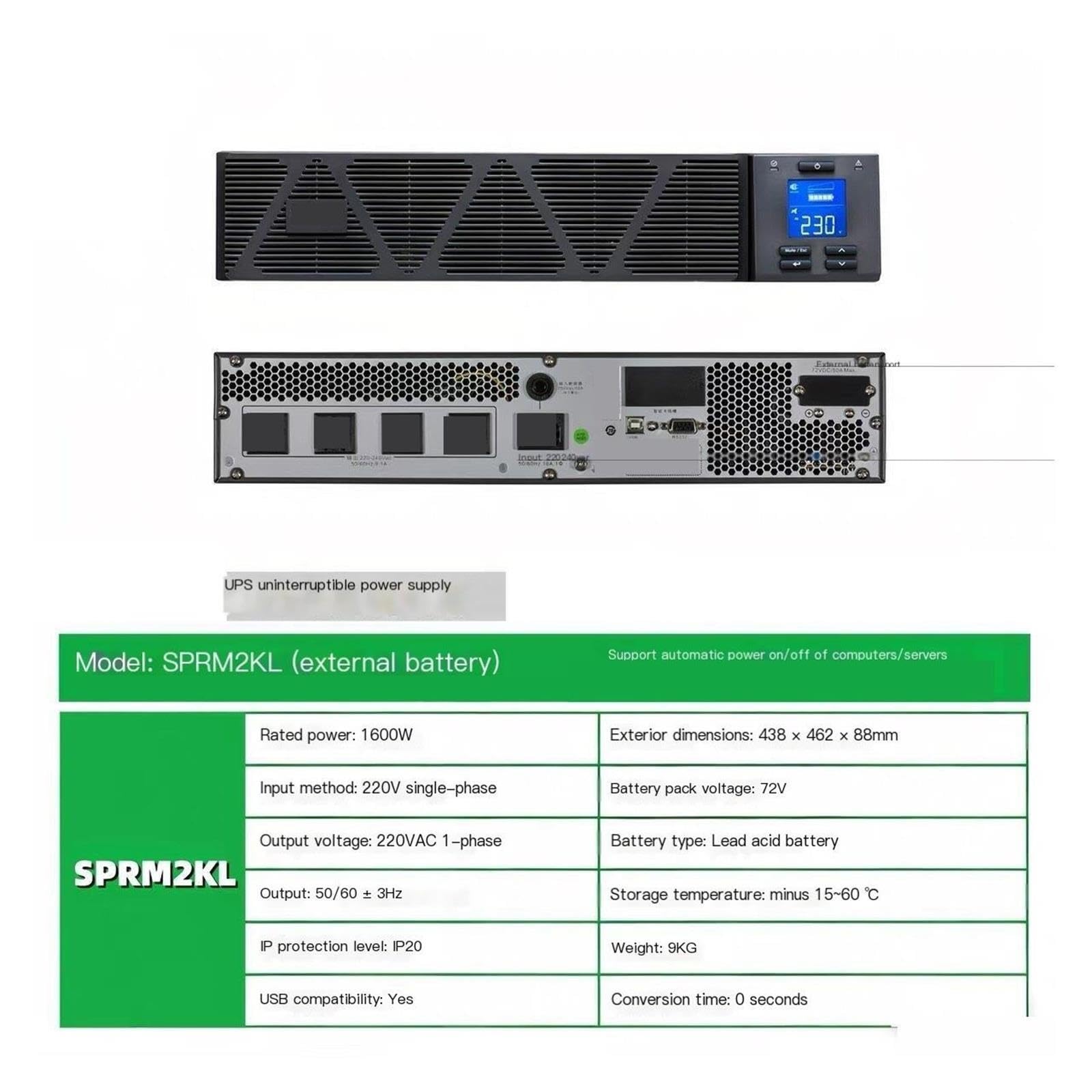 Gruppo di continuità UPS online da 2000VA, SPRM2KL da 1600W